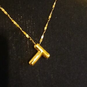 SUMMER'S COMING! "T" BUBBLE LETTER ADJUSTABLE PENDANT😲